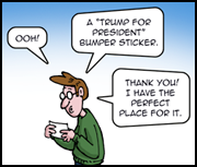 trump bumper stickers comic