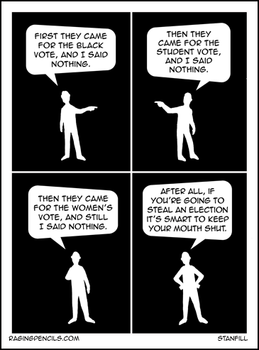 The comic about restrictive voter ID laws.
