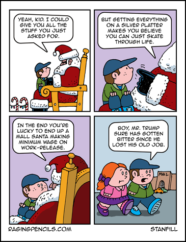 Progressive comic about Trump on work-release as Santa