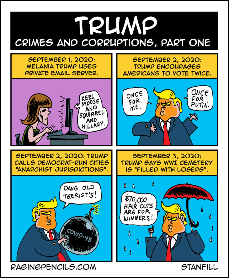 The progressive web comic about Trump crimes and corruptions.