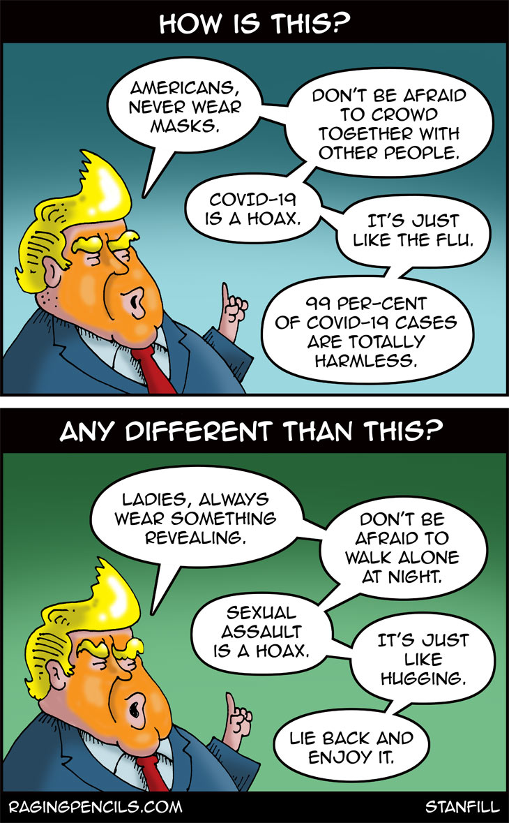 The progressive web comic about Trump lying about covid-19.