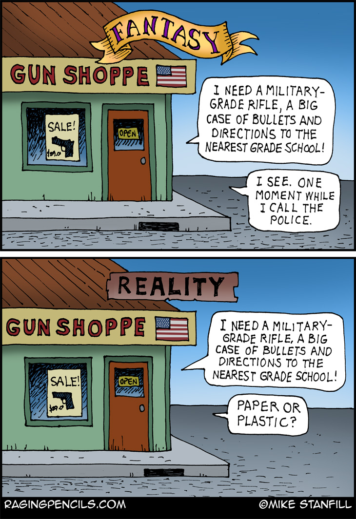 The progressive comic about easy access to guns