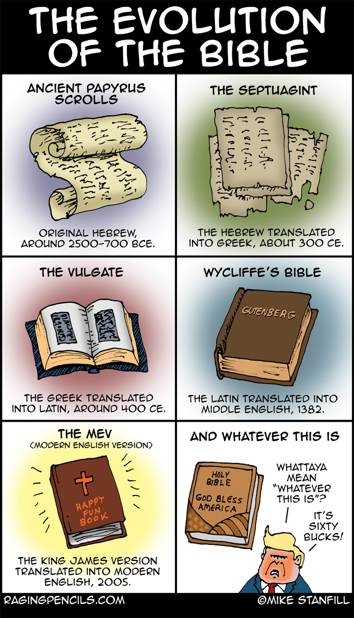 The progressive comic about the evolution of the Bible.