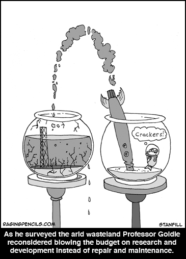 environmental cartoon using fishbowls