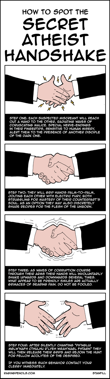 The Secret Atheist Handshake