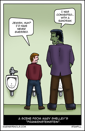 The comic about Frankenstein's briss.