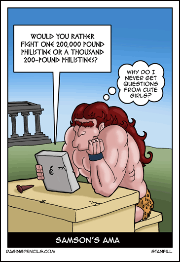 The cartoon about Samson's AMA.