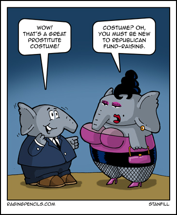 The progressive cartoon about Republican fundraising.