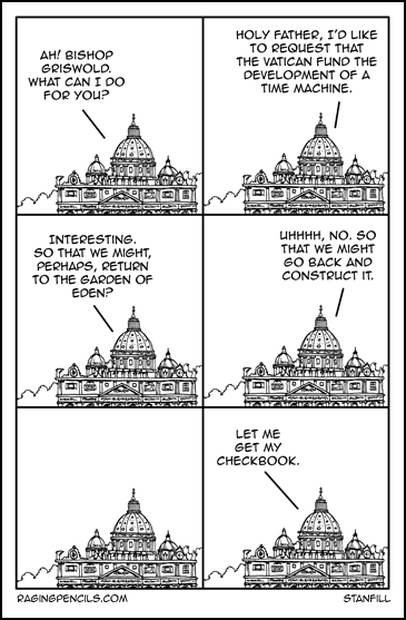 The comic about the Vatican time machine.