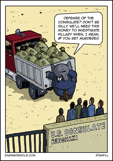 The comic about Benghazi and underfunded embassy security.