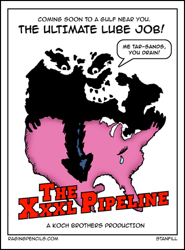 The progressive cartoon about the Keystone pipeline.