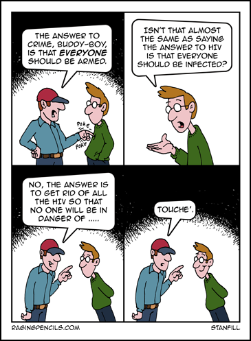 The progressive comic comparing guns to HIV.
