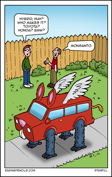 The progressive cartoon about hybrid vehicles.
