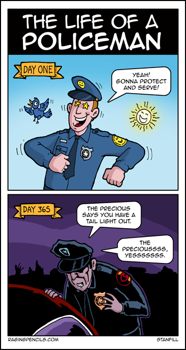 The progressive cartoon about perverse law-enforcement psychology.