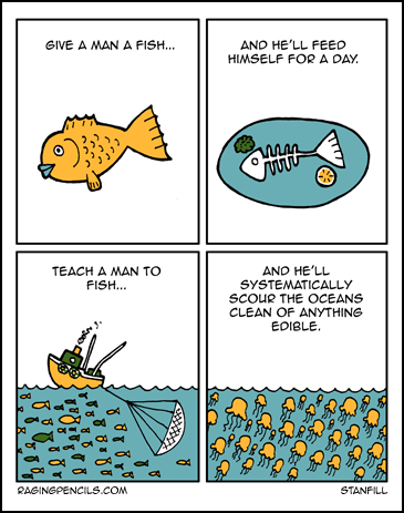 The progressive cartoon about the overfishing of the world's oceans.