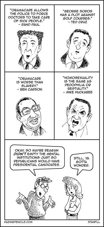 The progressive cartoon about the sub-optimal Republican presidential candidates.