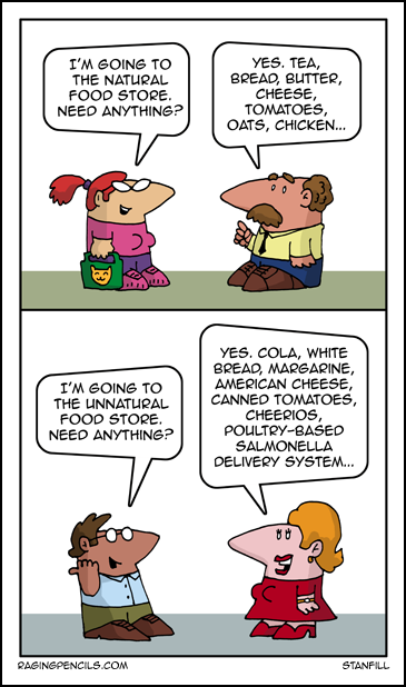 The progressive cartoon about America's unnatural food habits.