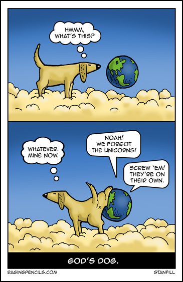 The progressive cartoon about God's Dog.