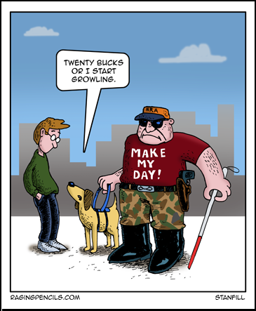 The progressive comic about blind gun owners.