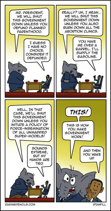 The progressive comic about the GOP's lunatic need to shut down the government.