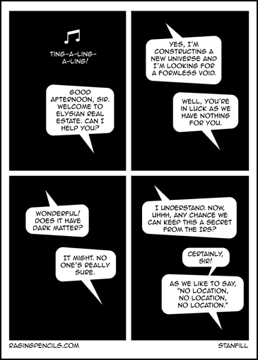 The progressive comic about god and the void.