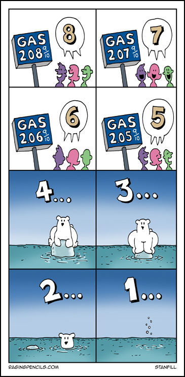 The progressive comic about the inevitable  negative effects of cheap gas.