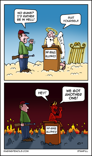 The progressive web comic about guns in Heaven.