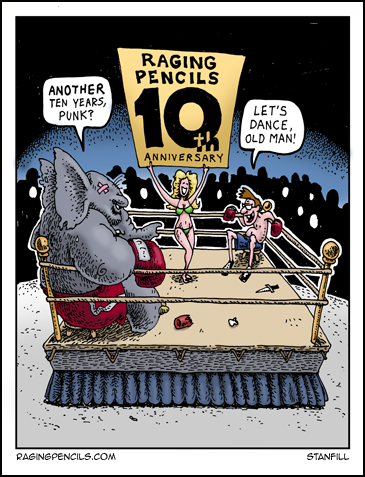The progressive web comic about Raging Pencils Tenth Anniversary.