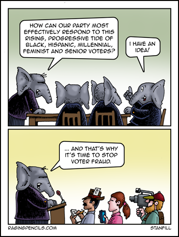 The progressive web comic about fraudulent voter fraud.