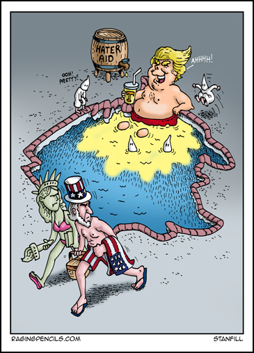 The progressive web comic about Donald Trump peeing on America.