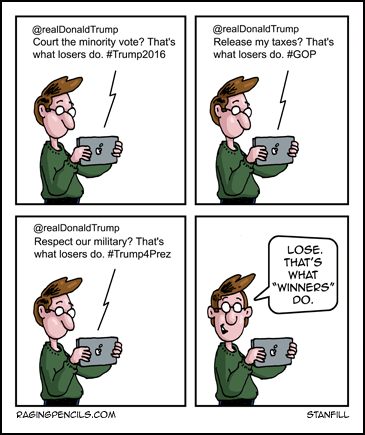 The progressive web comic about Trumps winners and losers.