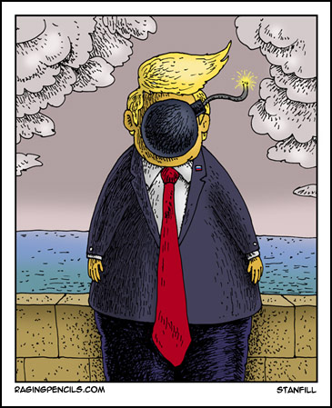 The progressive web comic about Trump as explosive idiot.