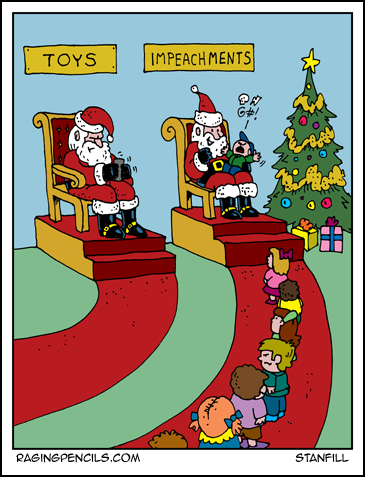 Progressive comic about kids asking Santa for impeachment
