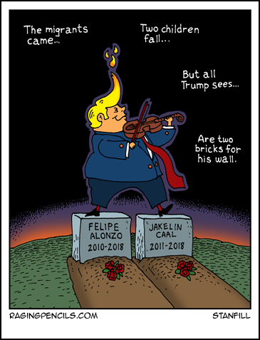 Progressive comic about the deaths of children at the hands of the Trump administration.