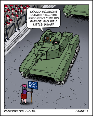 The progressive web comic about Trump's military parade.