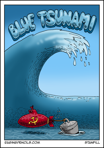 Comic about the Blue Tsunami.