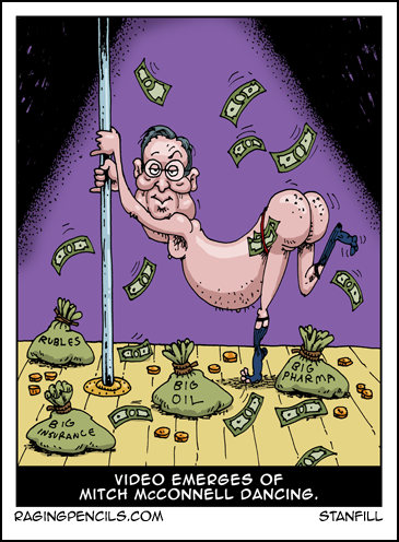 Progressive comic about Mitch McConnell pole dancing