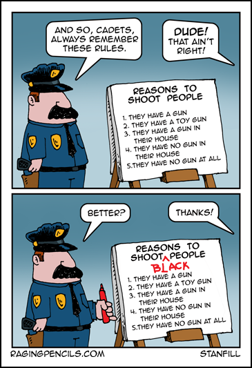 Progressive comic about police killings.
