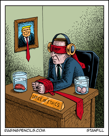 Progressive comic about the Trump ethics office.