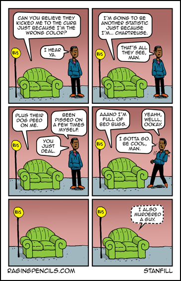 Progressive comic about racism and conspicuous consumption