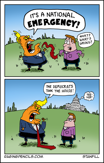 Progressive comic about Trump's national emergency.
