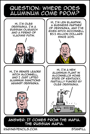 Progressive comic about the Russian aluminum plant in Kentucky.