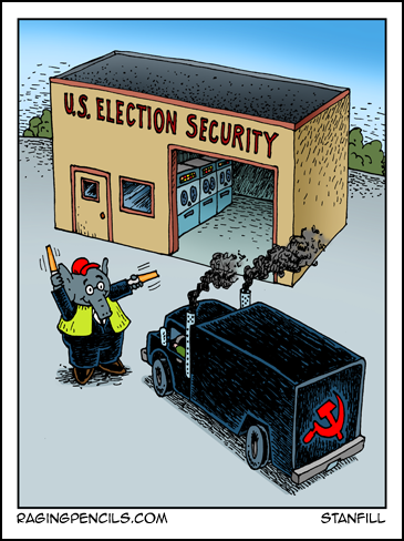 Progressive comic about the GOP ignoring election safety.