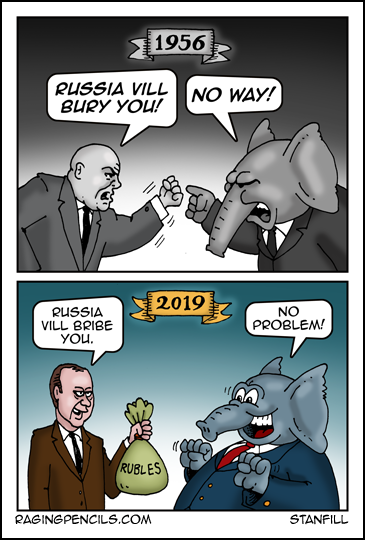Progressive comic about the GOP being bought and sold by Russia