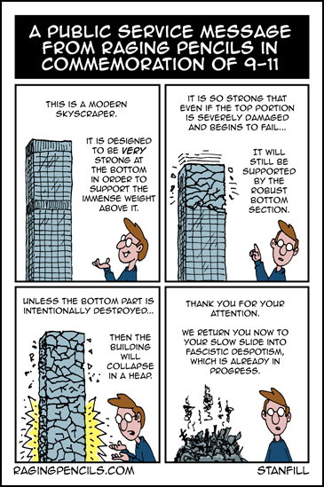 Progressive comic about the physics of 9-11
