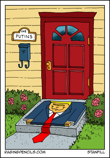 Progressive comic about Trump as Putin's doormat.