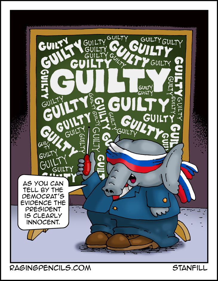Progressive comic about Trump is guilty of the articles of impeachment.