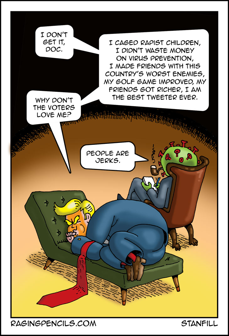 The progressive web comic about trump getting therapy.