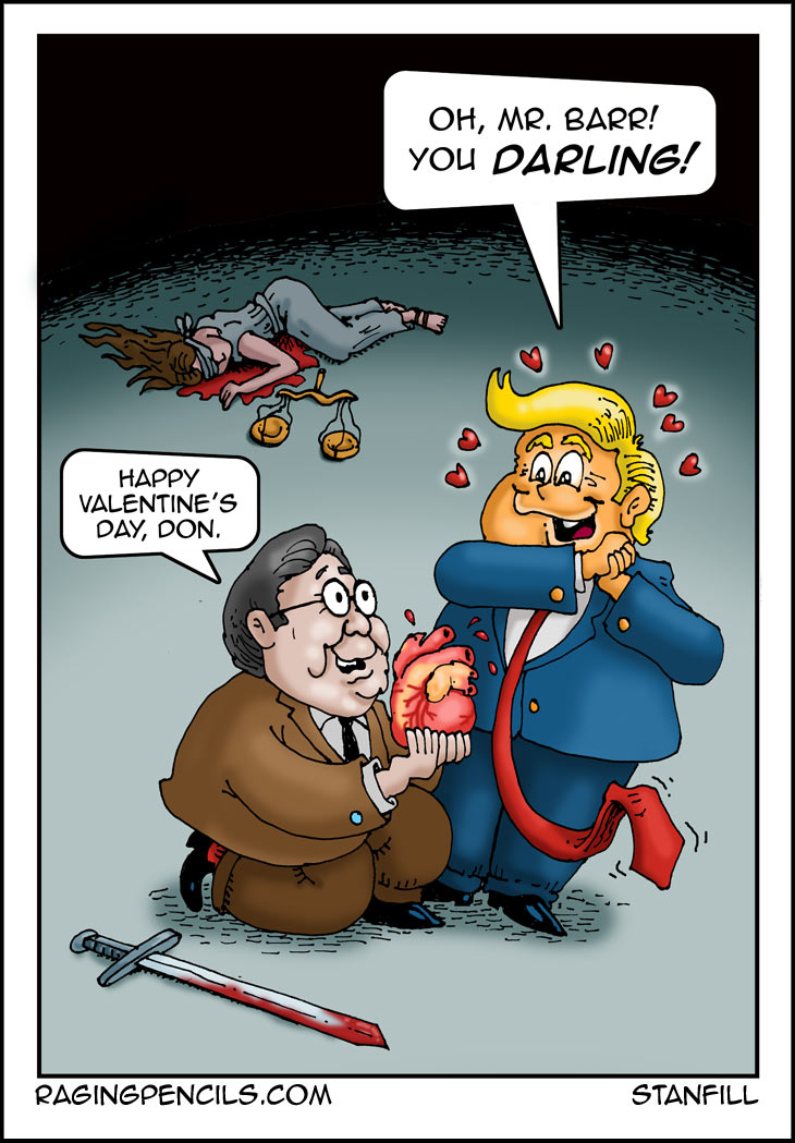 Progressive comic about how Bill Barr has destroyed the Justice Department.