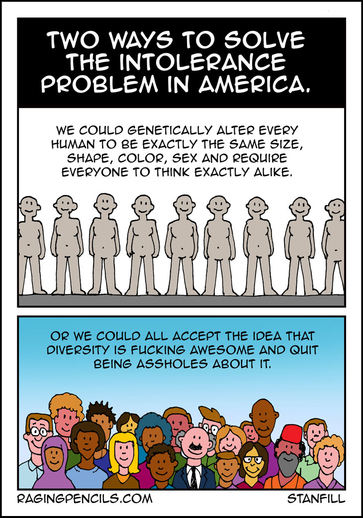 The progressive web comic about intolerance in America.